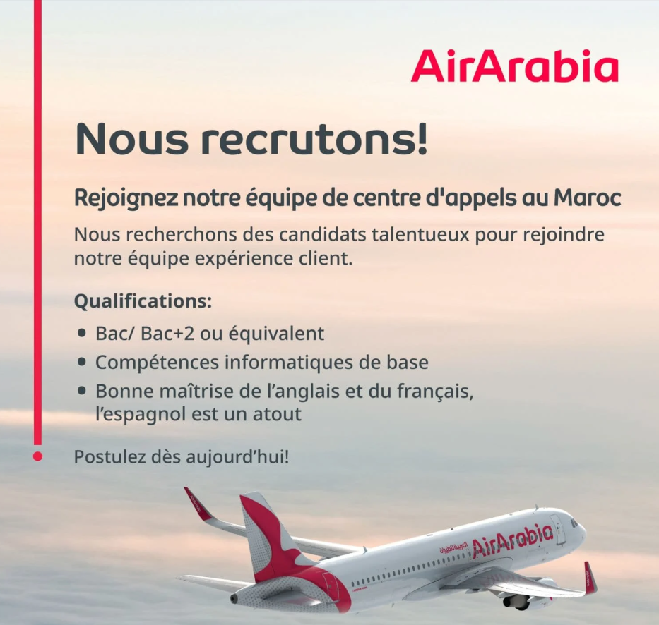 AirArabia offre de travail